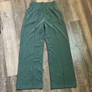Sweaty Betty wide-leg Sand Wash Cloud Weight Track Pants in a green